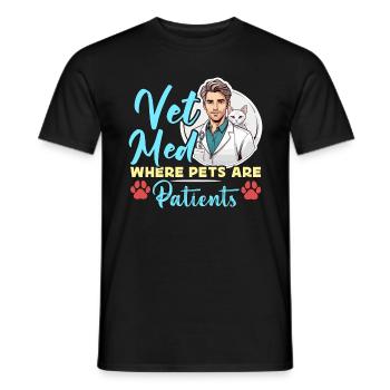 Vet Med Where Pets Are Patients Veterinary Clinic - Men's T-Shirt - black - Front - AI Model Male 178 light (178cm)