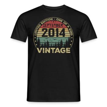 Septembre 2014 Vintage Cadeau D'anniversaire 2014 - T-shirt homme - noir - Devant - AI Model Male 178 light (178cm)