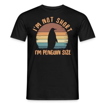 I'm Not Short I'm Penguin Size Love Penguins - Men's T-Shirt - black - Front - AI Model Male 178 light (178cm)