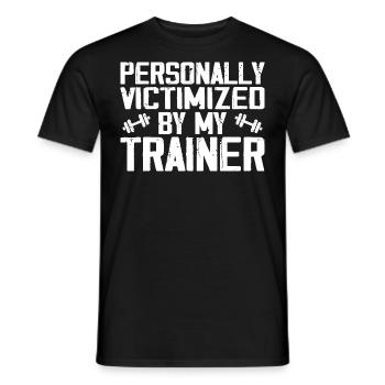 Personally Victimized By My Trainer, Funny Fitness - T-shirt homme - noir - Devant - AI Model Male 178 light (178cm)