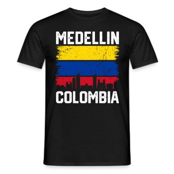 Medellin Colombia Funny Colombian Hispanic Latino - Men's T-Shirt - black - Front - AI Model Male 178 light (178cm)
