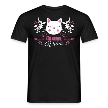 4th grade | Grade Vibes Back to School Cute Cat - T-shirt homme - noir - Devant - AI Model Male 178 light (178cm)