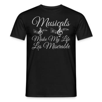 Musicals Make My Life Les Miserable - Funny Musica - T-shirt homme - noir - Devant - AI Model Male 178 light (178cm)