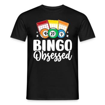 bingo obsédé drôle loterie jeu appelant - T-shirt homme - noir - Devant - AI Model Male 178 light (178cm)