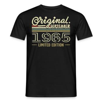 September 1965 Geburtstagsgeschenk September 1965 - Männer T-Shirt - Schwarz - Vorne - AI Model Male 178 light (178cm)