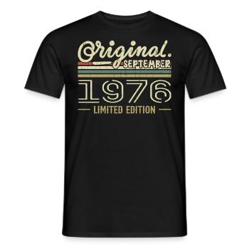 September 1976 Geburtstagsgeschenk September 1976 - Männer T-Shirt - Schwarz - Vorne - AI Model Male 178 light (178cm)