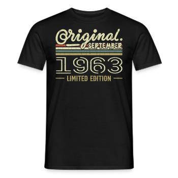 September 1963 Geburtstagsgeschenk September 1963 - Männer T-Shirt - Schwarz - Vorne - AI Model Male 178 light (178cm)