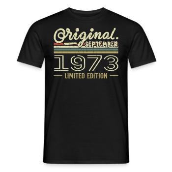September 1973 Birthday Gift September 1973 - Men's T-Shirt - black - Front - AI Model Male 178 light (178cm)