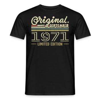 September 1971 Geburtstagsgeschenk September 1971 - Männer T-Shirt - Schwarz - Vorne - AI Model Male 178 light (178cm)