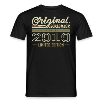 September 2010 Birthday Gift September 2010 - Men's T-Shirt - black - Front - AI Model Male 178 light (178cm)