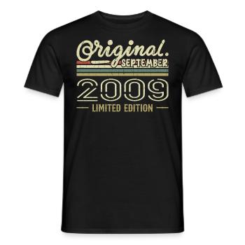 September 2009 Birthday Gift September 2009 - Men's T-Shirt - black - Front - AI Model Male 178 light (178cm)