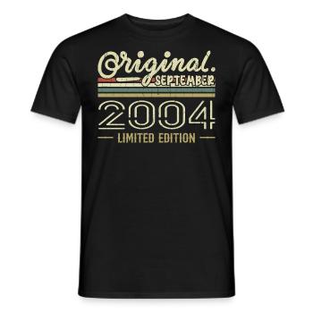 September 2004 Birthday Gift September 2004 - Men's T-Shirt - black - Front - AI Model Male 178 light (178cm)