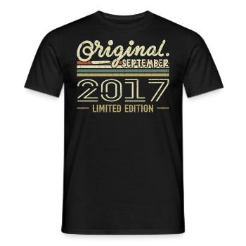 September 2017 Birthday Gift September 2017 - Men's T-Shirt - black - Front - AI Model Male 178 light (178cm)
