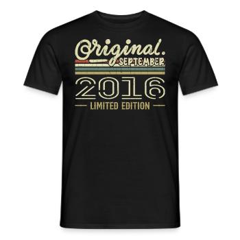 Septembre 2016 Cadeau Anniversaire September 2016 - T-shirt homme - noir - Devant - AI Model Male 178 light (178cm)