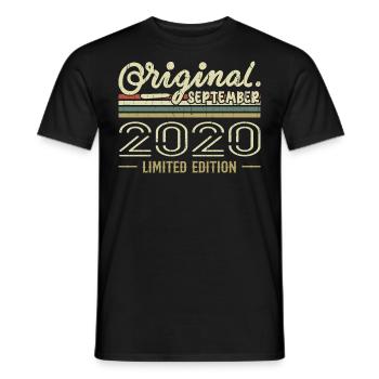 Septembre 2020 Cadeau Anniversaire September 2020 - T-shirt homme - noir - Devant - AI Model Male 178 light (178cm)