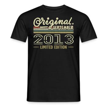 Septembre 2013 Cadeau Anniversaire September 2013 - T-shirt homme - noir - Devant - AI Model Male 178 light (178cm)