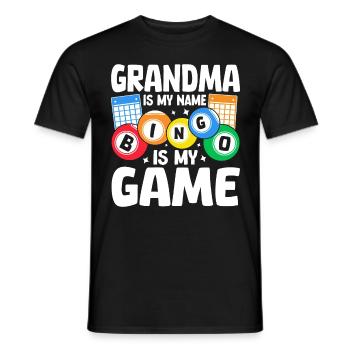Mamie c’est mon nom bingo c’est mon jeu Bingo drôle - T-shirt homme - noir - Devant - AI Model Male 178 light (178cm)