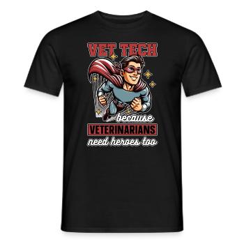 La technologie vétérinaire parce que les vétérinaires ont besoin d’amoureux des animaux - T-shirt homme - noir - Devant - AI Model Male 178 light (178cm)
