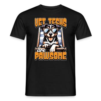Vet Techs Are Pawsome Veterinary Practitioner - Men's T-Shirt - black - Front - AI Model Male 178 light (178cm)