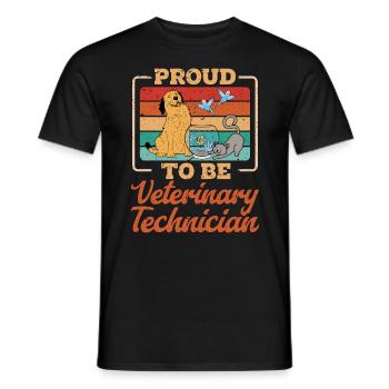 Veterinary Technician Proud To Be Animal Lover - Men's T-Shirt - black - Front - AI Model Male 178 light (178cm)