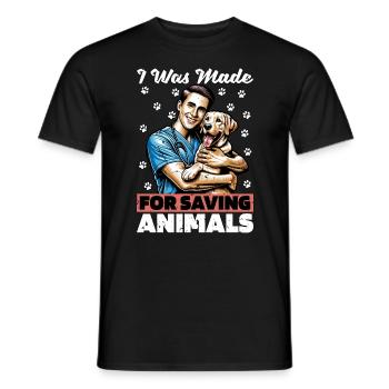 Veterinary Technician I Was Made For Animal Lover - Men's T-Shirt - black - Front - AI Model Male 178 light (178cm)