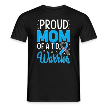 Stolze Mutter Einer T1D Warrior Blue Ribbon Diabetes - Männer T-Shirt - Schwarz - Vorne - AI Model Male 178 light (178cm)