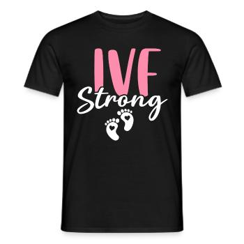 IVF Strong Funny Infertility Egg Retrieval - Men's T-Shirt - black - Front - AI Model Male 178 light (178cm)