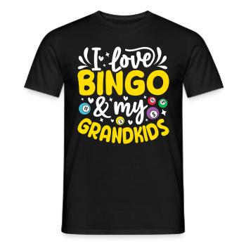 I Love Bingo And My Grandkids Funny Gambling - Men's T-Shirt - black - Front - AI Model Male 178 light (178cm)