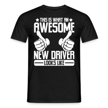This Is What An Awesome New Driver Funny Permit - Men's T-Shirt - black - Front - AI Model Male 178 light (178cm)