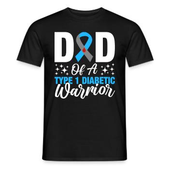 Père d’un diabète diabétique de type 1 diabétique DT1 - T-shirt homme - noir - Devant - AI Model Male 178 light (178cm)