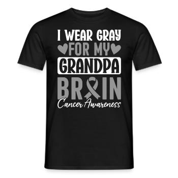 I Wear Gray for My Grandpa Gray Ribbon Brain - Men's T-Shirt - black - Front - AI Model Male 178 light (178cm)