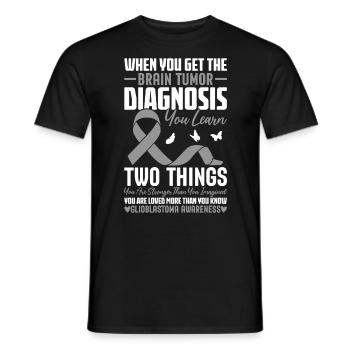 Brain Tumor Gray Ribbon Neurosurgery Brain - Men's T-Shirt - black - Front - AI Model Male 178 light (178cm)