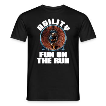 Dog Agility Fun On The Run Dog Sport Enthusiast - Men's T-Shirt - black - Front - AI Model Male 178 light (178cm)