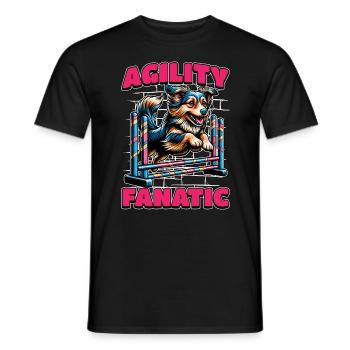 Dog Agility Fanatic Dog Sport Agility Training - Männer T-Shirt - Schwarz - Vorne - AI Model Male 178 light (178cm)