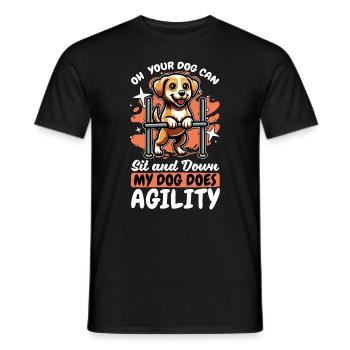 Dog Agility Training Oh Your Dog Can Sit Dog Owner - Men's T-Shirt - black - Front - AI Model Male 178 light (178cm)