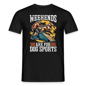 Dog Agility Training Weekends Are For Dog Sports - Men's T-Shirt - black - Front - AI Model Male 178 light (178cm)