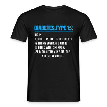 Diabète de type 1 Drôle Définition Ruban Bleu T1D - T-shirt homme - noir - Devant - AI Model Male 178 light (178cm)