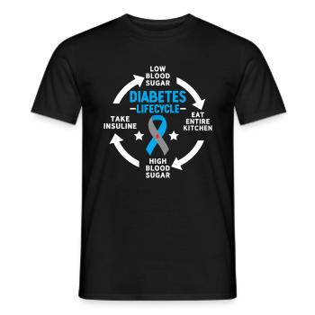 Lustige Diabetiker Blue Ribbon T1D Juveniler Diabetes - Männer T-Shirt - Schwarz - Vorne - AI Model Male 178 light (178cm)