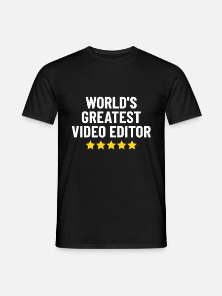 Edycja wideo Śmieszne Kinematografia Filmowa - T-shirt męski - czarny