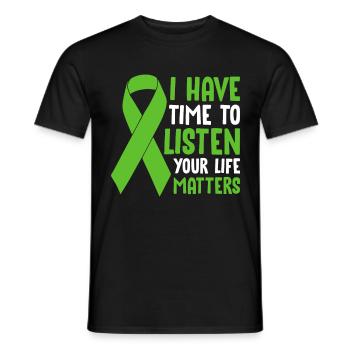 I Have Time to Listen Mental Health Awareness - Men's T-Shirt - black - Front - AI Model Male 178 light (178cm)