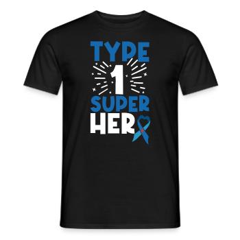 Typ 1 Diabetes Bewusstsein Bauchspeicheldrüse Insulin Blau - Männer T-Shirt - Schwarz - Vorne - AI Model Male 178 light (178cm)