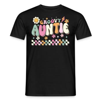 Auntie 60s 70s Hippie Family Best Aunt Ever Auntie - Men's T-Shirt - black - Front - AI Model Male 178 light (178cm)