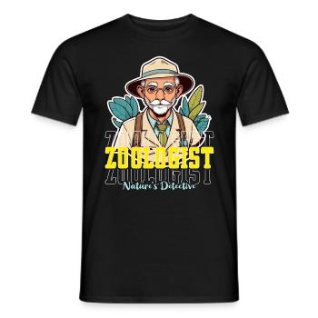 Zoologist Nature's Detective Animal Scientist - Men's T-Shirt - black - Front - AI Model Male 178 light (178cm)