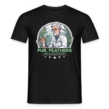 Zoologist for Feathers and Scales Expert Zoology - Men's T-Shirt - black - Front - AI Model Male 178 light (178cm)