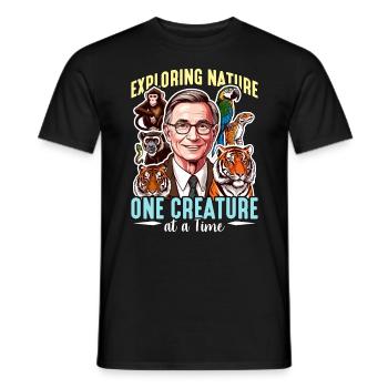 Zoologist Exploring Nature One Creature Zookeeper - Men's T-Shirt - black - Front - AI Model Male 178 light (178cm)