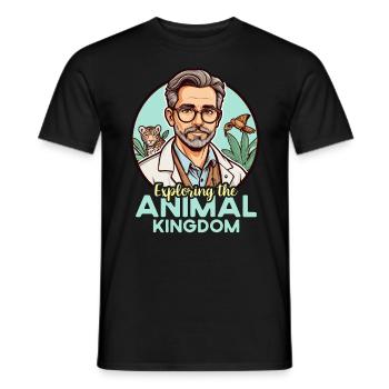 Zoologist Exploring The Animal Kingdom Zoology - Men's T-Shirt - black - Front - AI Model Male 178 light (178cm)