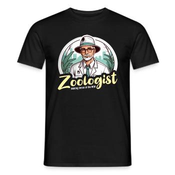 Zoologist Making Sense Of The Wild Animal Lover - Men's T-Shirt - black - Front - AI Model Male 178 light (178cm)