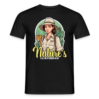 Zoologist Nature's Custodian Zoology Animal Lover - Men's T-Shirt - black - Front - AI Model Male 178 light (178cm)