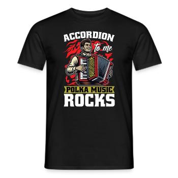 Accordéon To Me Polka Music Rocks Accordéoniste - T-shirt homme - noir - Devant - AI Model Male 178 light (178cm)