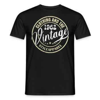 Vintage 1962 Cadeau Anniversaire 1962 Rétro 1962 - T-shirt homme - noir - Devant - AI Model Male 178 light (178cm)